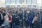 The picture shows a crowd of people in the entrance area of bauma.