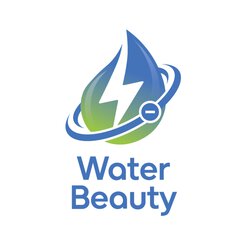 Water Beauty logo featuring a stylized blue and green water droplet with a white lightning bolt in the center, surrounded by a circular ring, with the text ‘Water Beauty’ below