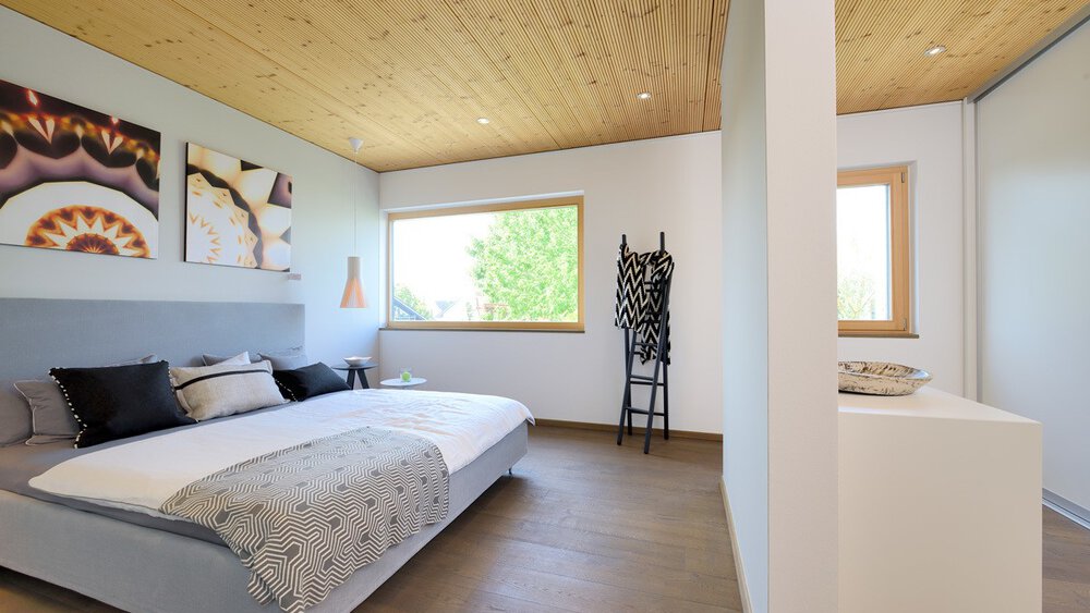 Schlafzimmer Musterhaus Gruber Holzhaus GmbH