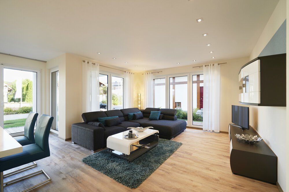 Wohnzimmer Musterhaus Montana von Rensch-Haus GmbH