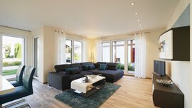 Wohnzimmer Musterhaus Montana von Rensch-Haus GmbH