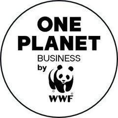 WWF logo, with the text ONE PLANET BUSINESS and a panda in a circle.