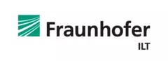 Das Logo der „Fraunhofer ILT“, links davon ein grünes Viereck mit nach oben geschwungenen weißen Linien.