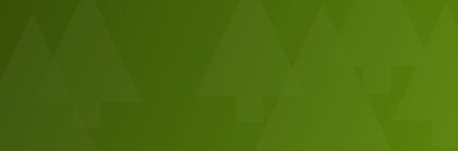 Green background gradient on which stylized semi-transparent fir trees are arranged.