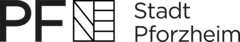 Logo with ‘PF Stadt Pforzheim’ in black lettering on a transparent background.