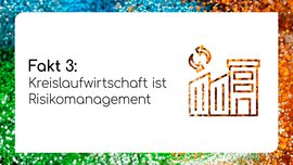 Fakt 3: „Circularity is risk management“ mit Industrie- und Recycling-Symbol. 