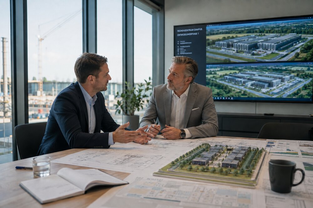 Planning a digital infrastructure project in a team meeting