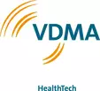 Logo with “VDMA” and orange arches above the text “HealthTech”.