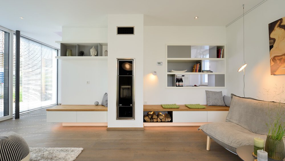 Wohnzimmer Musterhaus Gruber Holzhaus GmbH 