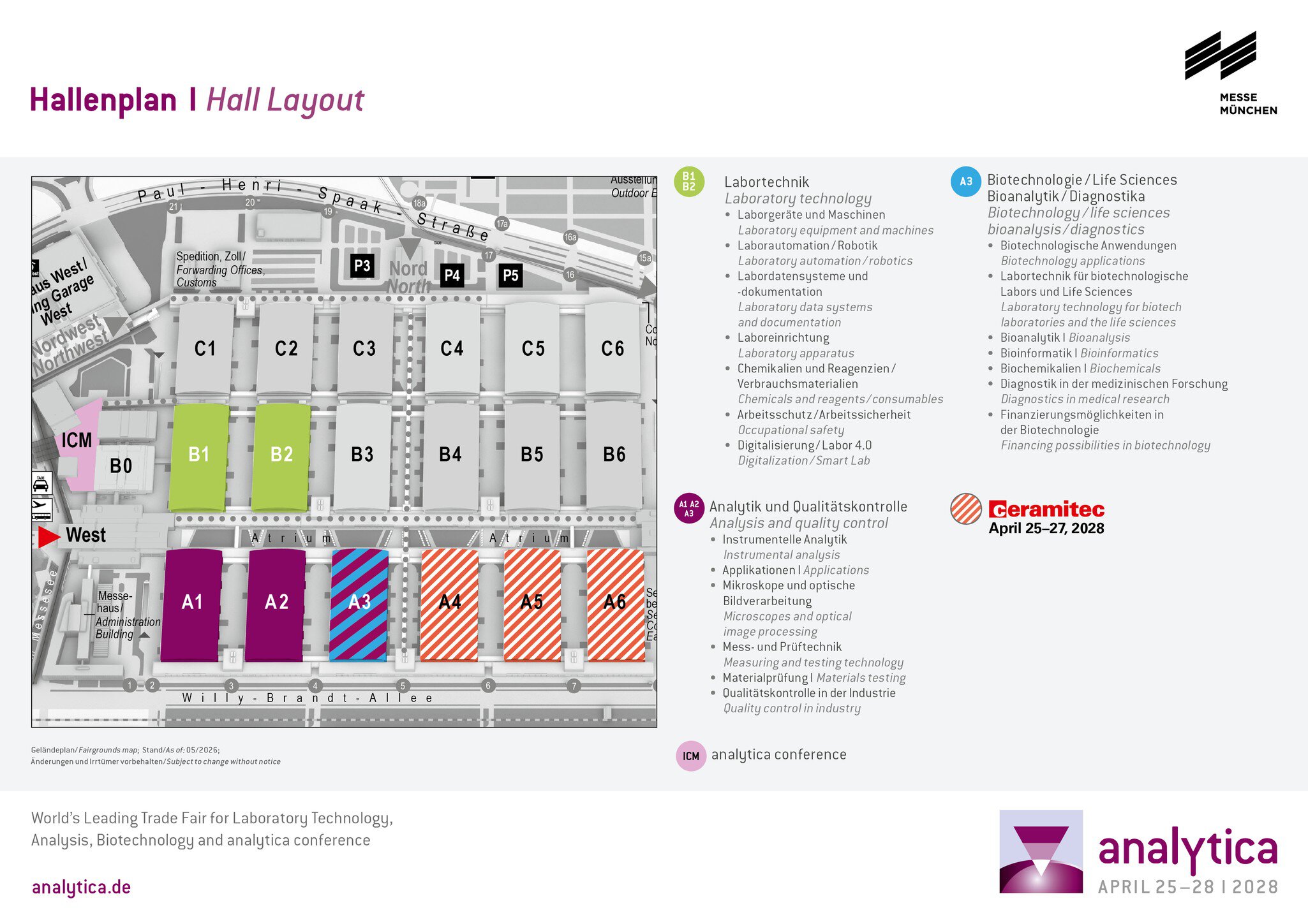 Hallenplan analytica 2028