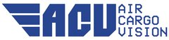 The AIR CARGO VISION logo in pixelated blue letters with the initials “ACV” and three horizontal lines of varying lengths next to it.