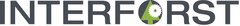 Das graue Logo der INTERFORST. Im „O“ ist ein stilisierter grüner Tannenbaum zu sehen, davor ein weißes Sägeblatt.