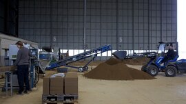 Production earth bricks