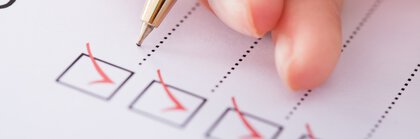 Ausfüllen einer Checkliste