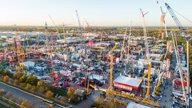Insgesamt rund 3.200 Aussteller aus 60 Ländern nahmen von 24. bis 30. Oktober 2022 an der Weltleitmesse für Baumaschinen, Baustoffmaschinen, Bergbaumaschinen, Baufahrzeuge und Baugeräte in München teil.