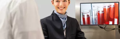 Hostess at the information counter