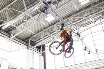 In the bike area, visitors were entertained with impressive jumps