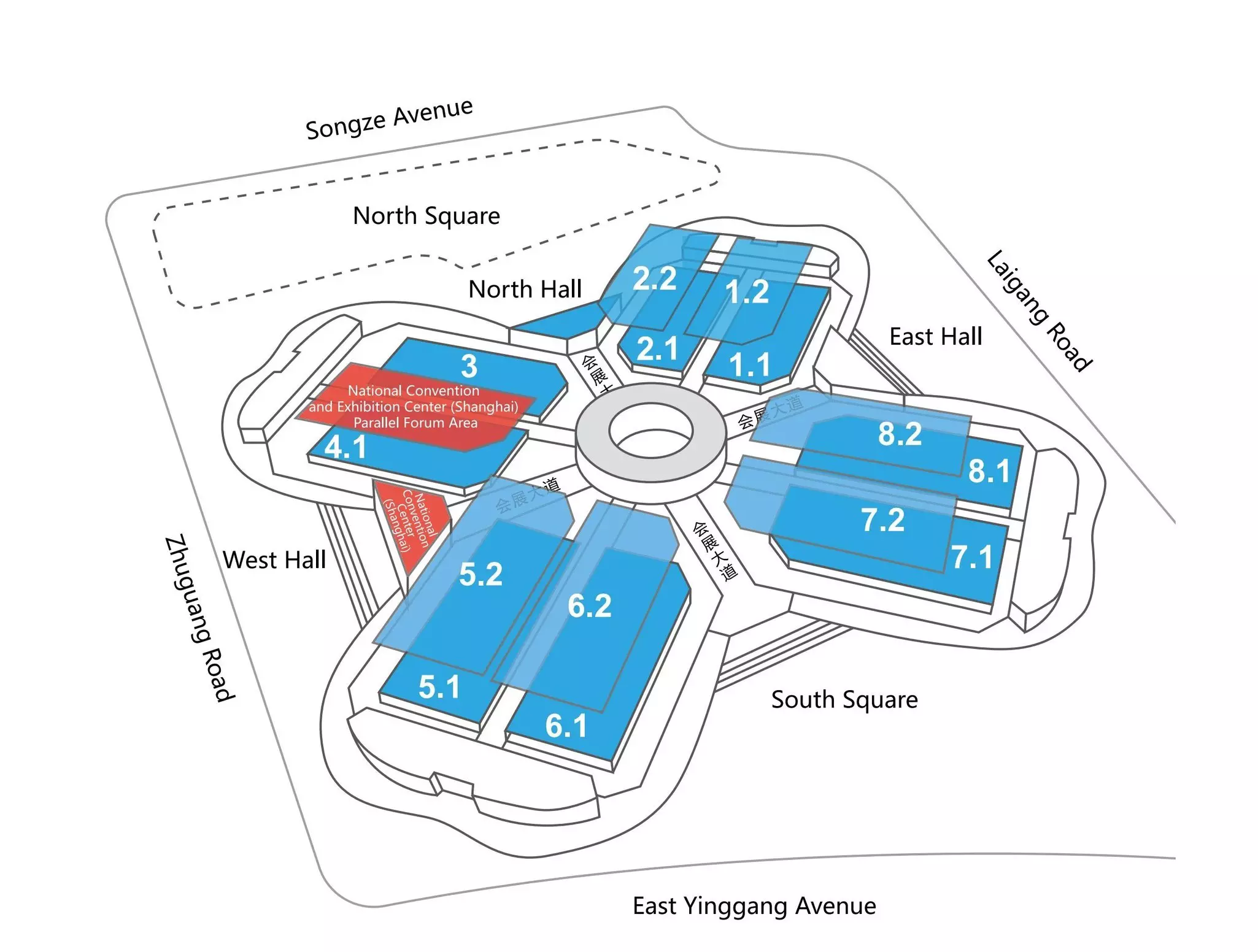 Hall and site plan of Auto Shanghai 2025.