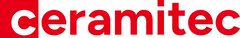 The logo of ceramitec in red bold letters. “c” at the beginning is white on a square red background.