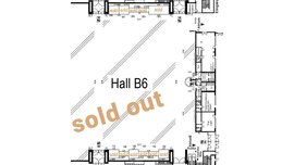 Grundrissplan der Halle B6 mit verschiedenen Räumen und Durchgängen.