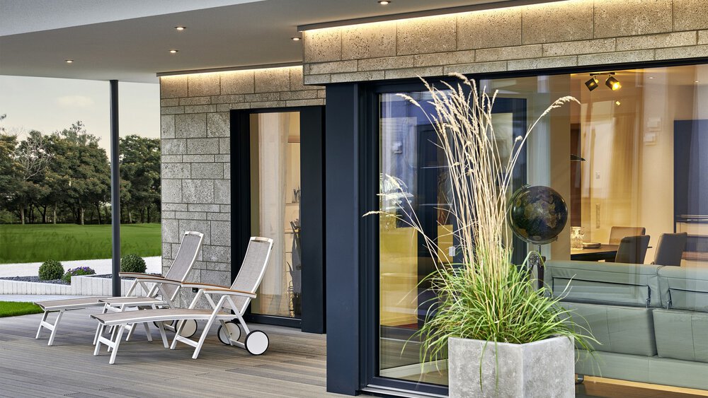 Terrasse Musterhaus CLARON von KAMPA GmbH 