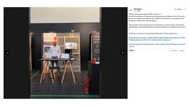 LinkedIn-Beitrag von Rematics mit einem Teammitglied am Stand in der IFAT Munich Startup Area.