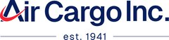 The dark blue logo of Air Cargo Inc. with the addition of “est. 1941” underneath. The crossbar of the “A” consists of a stylised curved red semicircle.