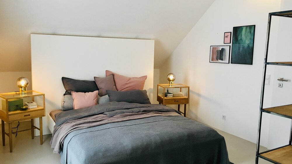 Schlafzimmer Musterhaus von Aumer Massivhaus 