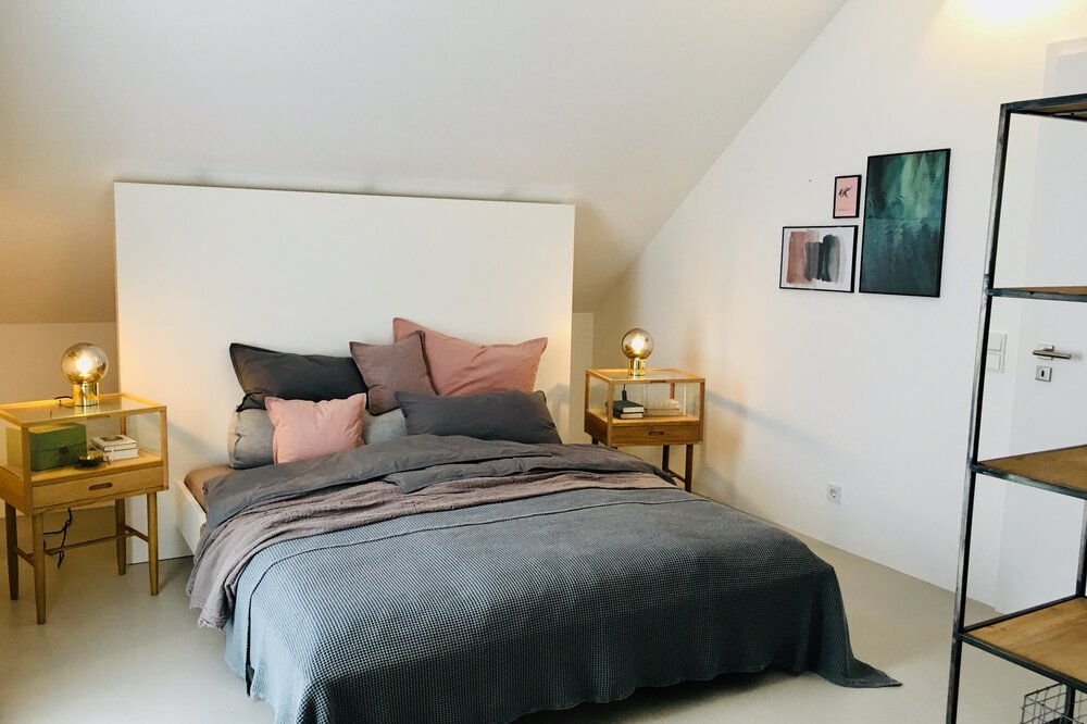 Schlafzimmer Musterhaus von Aumer Massivhaus 