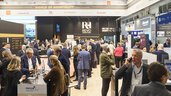 A large exhibition stand at EXPO REAL labeled “World of Hospitality.”