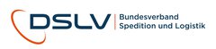 Logo mit Text „DSLV Bundesverband Spedition und Logistik“ und einer orangefarbenen geschwungenen Linie links.