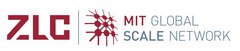 Logo des ZLC und MIT Global SCALE Network mit Abbildung der miteinander verbundenen Knoten.