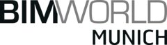 Das Logo von BIM WORLD MUNICH in schwarzen und grauen serifenlosen Buchstaben auf einem transparenten Hintergrund.