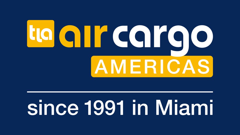 The air cargo AMERICAS logo in yellow and white lettering with the addition of “since 1991 in Miami” in white lettering underneath.