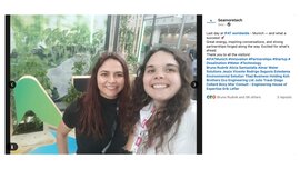 LinkedIn-Beitrag von Seamoretech mit einem Selfie von zwei Teammitgliedern in der IFAT Munich Startup Area.
