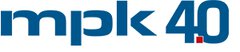 mpk 4.0 Logo in dunkelblauer Schrift mit einem roten Punkt zwischen der 4 und der 0.