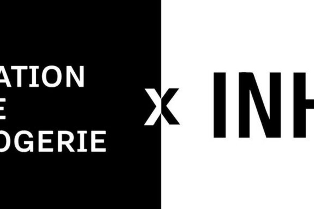 FHH x INHORGENTA-Logo auf schwarzem und weißem Split-Hintergrund.
