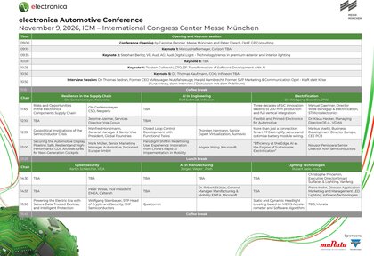 Program overview of the electronica Automotive Conference 2026