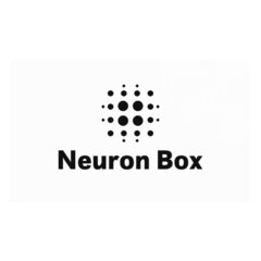 Schwarzer Schriftzug „Neuron Box“ mit Punkt-Logo darüber auf weißem Hintergrund.