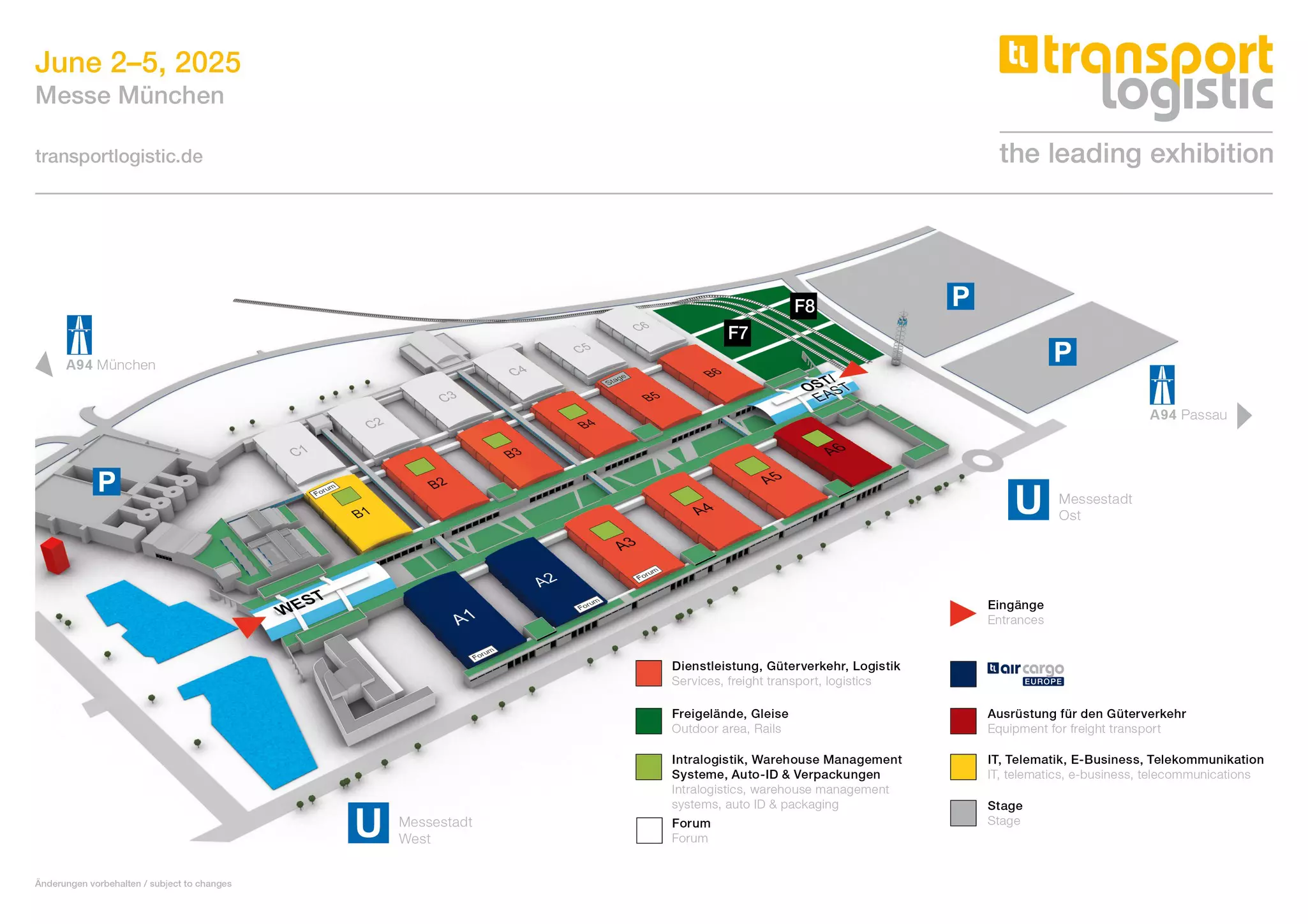 Gelände und Hallenplan der Messe