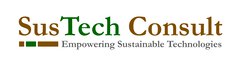 Logo with the inscription “SusTech Consult” in green and brown letters. Underneath it says “Empowering Sustainable Technologies”.