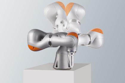 LBR iiwa from Kuka has force-moment sensors in all seven axes of motion.