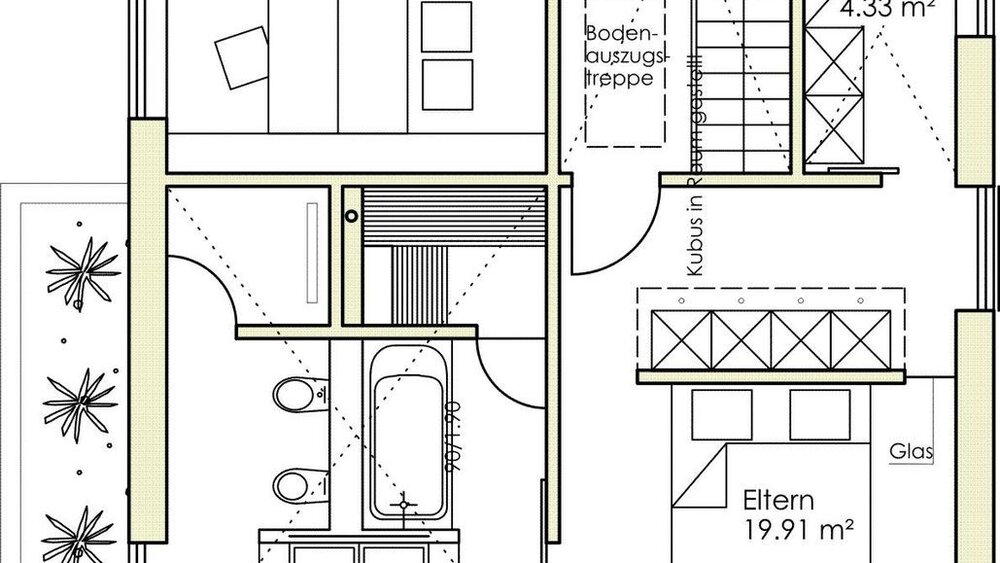 Grundriss Obergeschoss Musterhaus FischerHaus GmbH & Co. KG 