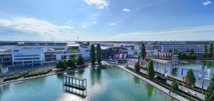 View of the West Entrance to the Messe München from above