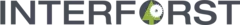 ‘INTERFORST’ logo, in grey capital letters with an O in which a white saw blade lies above a stylised green tree.