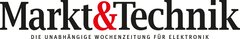 Logo von „Markt & Technik“ in schwarz und rot, darunter der Text „DIE UNABHÄNGIGE WOCHENZEITUNG FÜR ELEKTRONIK“.