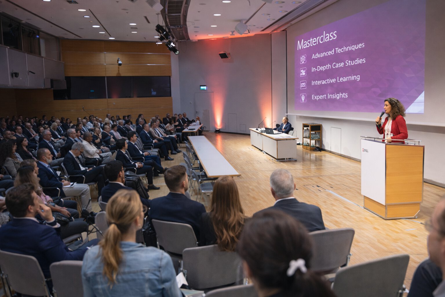 Masterclass session at DMEA with speaker presenting to an audience