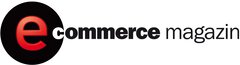 Logo mit der Aufschrift „e commerce magazin“ und einem roten Kleinbuchstaben „e“ in einem schwarzen Kreis.