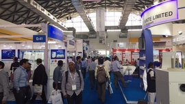 Exhibiton hall at analytica Anacon India and India Lab Expo