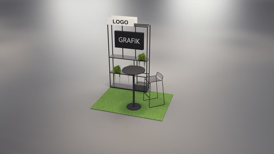edge lab LIVE Messestand der electronica mit Holzdesign, Begrünung und modularen Präsentationsflächen.